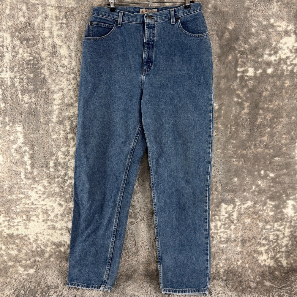 St. John's Bay Size 16 Relaxed Fit High Rise Mom Denim Jeans Blue Womens